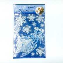 Новогодние наклейки на стекло Room Decor 50 х 30 см оптом