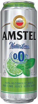 Пиво светлое Amstel Lime безалкогольное в банке 0.33л оптом 