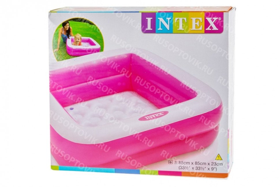 Надувной детский бассейн "Square" 85х85х23см Intex оптом Надувной детский бассейн "Square" 85х85х23см Intex оптом