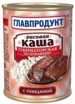 Каша рисовая Губернаторская по-домашнему с говядиной 340г оптом