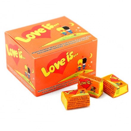 Блок жвачек Love is — &quot;Апельсин-Ананас&quot; (20 шт) оптом 