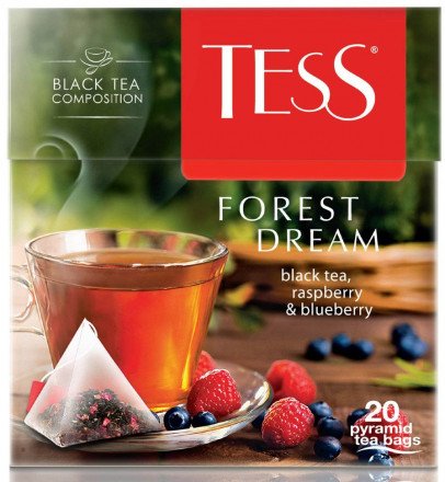 Tess Forest Dream черный чай в пирамидках со вкусом малины и черники 20 пак оптом 