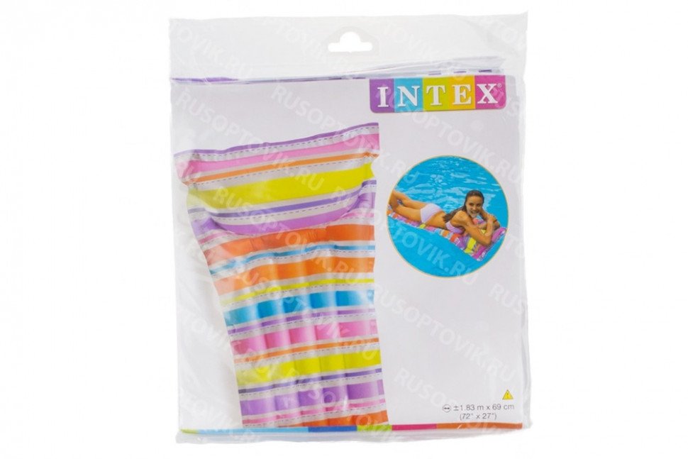 Надувной пляжный матрас "Strip" 183х69см Intex оптом Надувной пляжный матрас "Strip" 183х69см Intex оптом