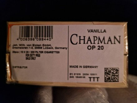 Сигареты Chapman Vanilla (Duty Free) 