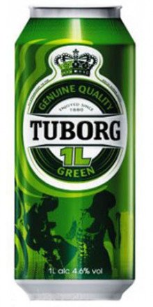 Пиво светлое Tuborg Green в банке 4,6% 1л оптом 