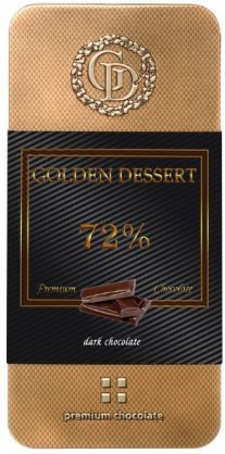 Шоколад горький Golden Dessert Dark Chocolate 72% 100г оптом 