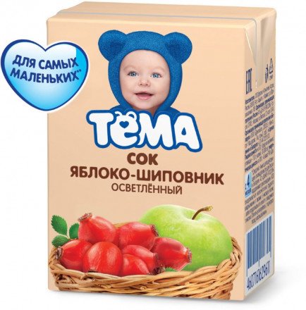 Сок Тема Яблоко-шиповник 0,2 Л оптом 