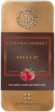 Шоколад горький Golden Dessert Малина-карамель 100г оптом 