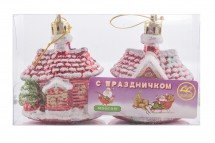 Новогоднее украшение на ёлку &quot;Домики&quot; оптом