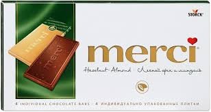 Шоколад Merci Лесной орех и миндаль 100г оптом 